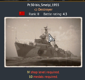 Pr 30-Bis destroyer Russo